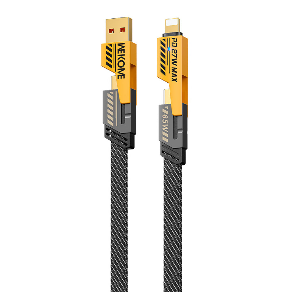 WEKOME WDC-25 4 in 1 1.2m Fast Phone Charger 65W Magnetic Charging Cable for Micro USB / Type C / IP Device WEKOME WDC-25 4 in 1 1.2m Fast Phone Charger 65W Magnetic Charging Cable for Micro USB / Type C / IP Device